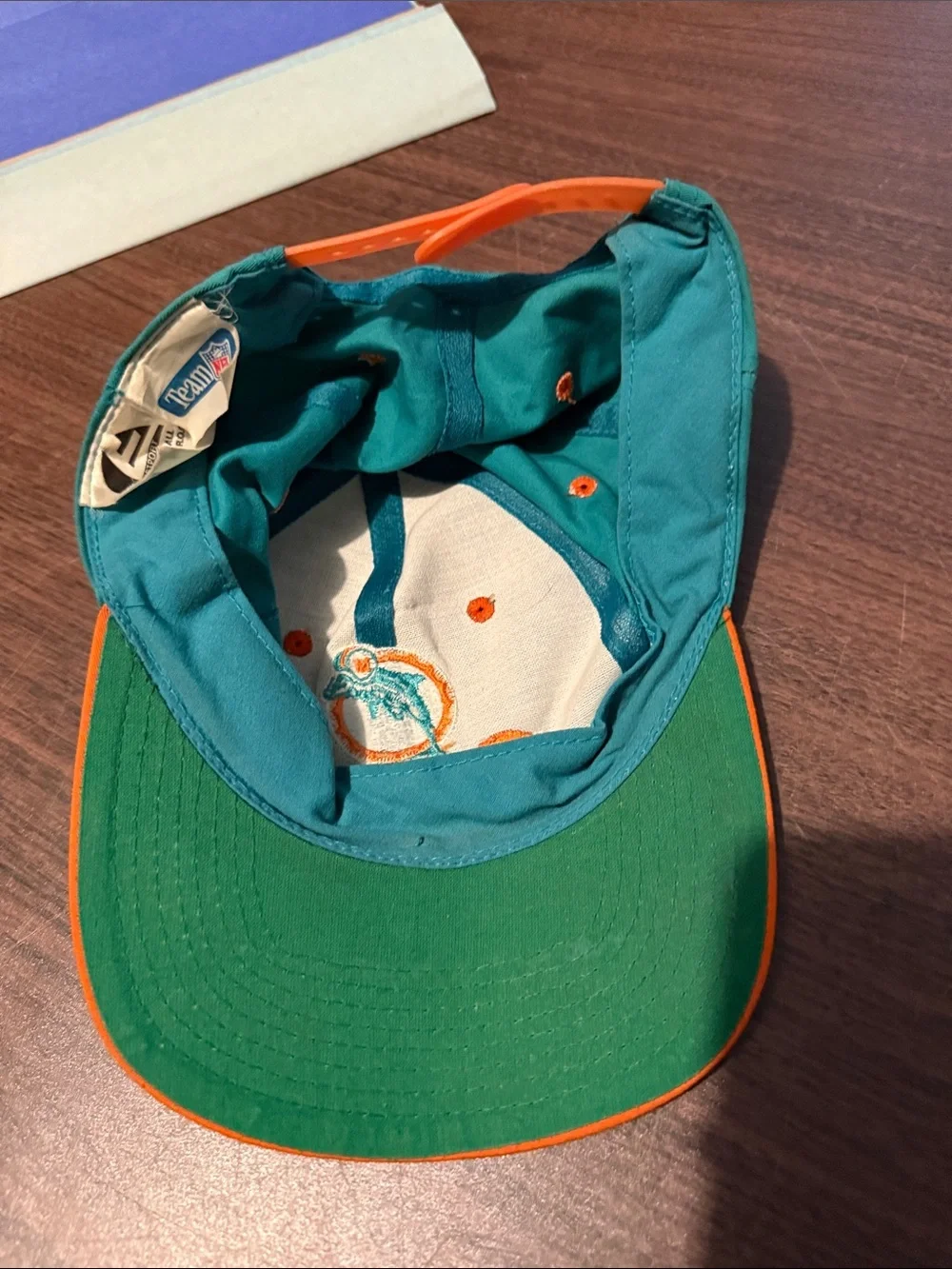 Vintage Miami Dolphins Eastport Snapback Hat Made in Taiwan